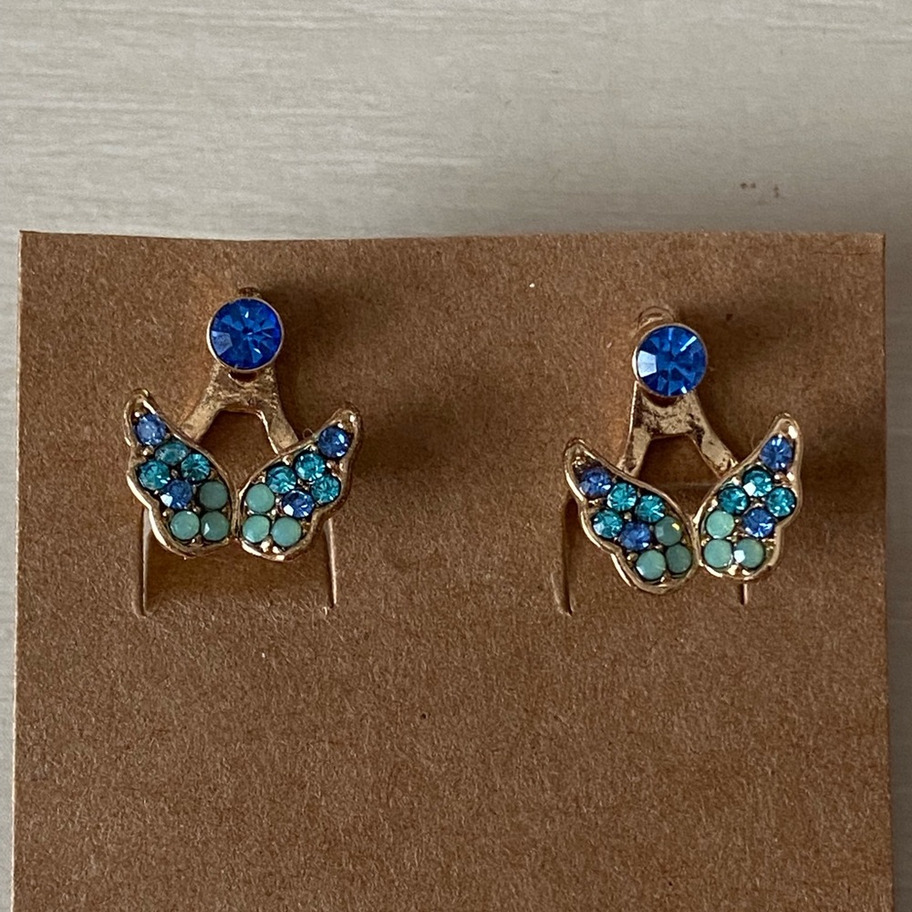 NWOT Altar d’state blue fairy rhinestone earrings - Picture 3 of 3
